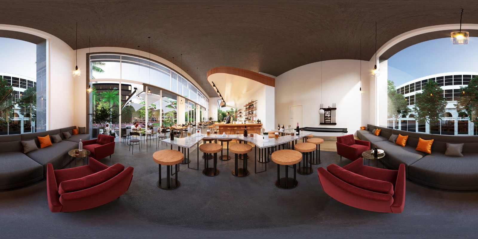 3. 360 Render of a Cafe in California, USA